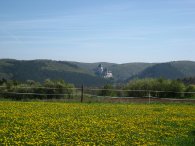 Výhled na hrad Karlštejn od pampeliškové louky, autor: Tomáš*